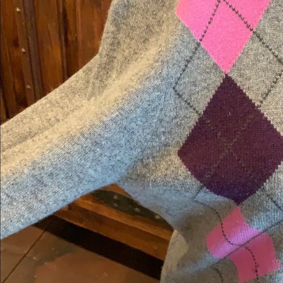2ply cashmere argyle GUC ❤️ 💜 - Picture 2 of 5